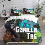 Gorilla Tag Voodipesukomplektid Tekk Quiltt 3D-tr&uuml;kiga Voodikate Tekikott Padjap&uuml;&uuml;r 2-3-osaline Komplekt Lapsed T&auml;iskasvanud T&auml;issuurus 70x133cm white
