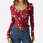 Naiste Slim Bottom T-s&auml;rk Moodne Vabaaja Gradienttr&uuml;kiga &Uuml;mara Kaelusega Pullover Pikkade Varrukatega Topp XL veini