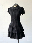Suvine &Scaron;ikk Vintage Must L&uuml;hikeste Varrukatega Kleit Naistele High Street Y2k Patchwork Kitsas Rev&auml;&auml;riga Gooti Kleidid Retro Kuum T&uuml;druk R&otilde;ivad S must
