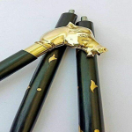 Antiikstiilis Viktoriaanlik Vanaaegne Disainer Messingist K&auml;epidemega Kepp Puidust Jalutuskepp M aero