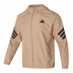 Adidas Spordi Elustiili Br&auml;ndi Logo Moodne V&auml;litingimustes Tuulekindel Vabaaja Kapuutsiga Jakk Meeste Jakk Pruun JM6751 XL
