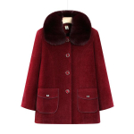 Vanaema talveriided Pluss villane mantel Keskealised ja eakad Inimesed S&uuml;gisel ja Talvel Naiste naaritsatoppid &Uuml;lbe Ema riided XL punane