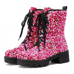 Roosad s&auml;delevad Briti Naiste Platvormkingad Kuldse litritega Kangas K&otilde;rge Paks Konts &Uuml;mar Nina Paeladega Daamide Platvorm Kingad 42 roosa