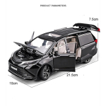 1/24 TOYOTA Sienna MPV Sulamist Automa Mudel Diecasts Metallist M&auml;nguasi Kaubandusauto Mudel Simulatsioon Heli Valgus Kogumine Laste Kingitused