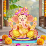 Cycle Pure Navin saviv&auml;rviline Ganesha kuju 1 &ouml;kos&otilde;bralik k&auml;sitsi valmistatud 6-tollise kujuke Ganesh Chaturthi Visarjani jaoks koos (2 pakki Agarbathi tasuta)
