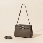 Pealiskihiga veisenahast K&otilde;rgetasemeline Moodne Lambanahast Kott Retro Luku Kaunistus Kaenla all Ehtne Nahast &Uuml;he &Otilde;la Kott K&auml;eshoitav T&otilde;mblukuga Kott 25x11x17cm tumehall v&auml;rv