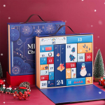 Isetehtud advendikalender j&otilde;ulude tagasivaatamise kalendrid 24 pappist aardekarbiga j&otilde;ulud t&uuml;hi tagasivaatamise kalender blue