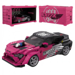 PB 1087X Roosa Superauto Ehituskomplekt - Racing Champions MOC Mudel N&auml;idiskarbiga Driftis&otilde;idukite Kollektsioon Lastele T&auml;iskasvanutele