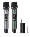 Traadita mikrofonid, Professionaalne UHF kahekordne mikrofonis&uuml;steem karaoke jaoks, Laetava vastuv&otilde;tjaga juhtmevaba d&uuml;naamiline mikrofonis&uuml;steemi komplekt, Plug and Play