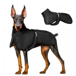Dobermani S&uuml;gis Talv Soojad Riided Suurtele Koertele Veekindel Suure Koera Vest Jakk Paksenenud Lemmiklooma Koera Mantel Buldogi Labradori R&otilde;ivad 6XL must
