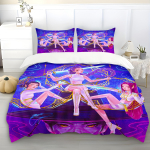 K-Popi deemonik&uuml;ttide teemaline voodipesukomplekt V&auml;rvilise prindiga tekikott ja lakan &Uuml;li&otilde;pilaste &uuml;hiselamu tekstiil Laste kingitus 90x200cm blue