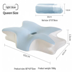 Piiri&uuml;lene liblikakujuline m&auml;luvahust padi kaelatoeks - K&otilde;rge/Madal k&uuml;lili magaja disain Pillow Core + Outer Pillowcase