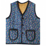 K-Grannycore Lilleline Fliisist Kimjangi Vest Jokki (Sinine aed) &ndash; Karina ja Jennie inspireeritud retro hubane v&auml;limus Blue Garden (Free)