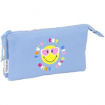 Trousse Triple - SAFTA - Smiley World Joyful - Tissu Recyclable - Id&eacute;ale Scolaire - Mixte