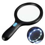138 mm suur k&auml;eshoitav luup 12 LED-valgusega libisemiskindel k&auml;epide kahekordse suurendusega luup eakatele lugemiseks 138mm