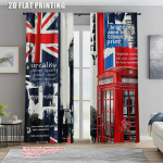 2 tk  kevad-suvi Kardinad London Big Ben Telefonikabiin L&otilde;ngakardinad Vastupidav 100% Pol&uuml;esterkangas P&uuml;hade Ideaalne K&ouml;&ouml;ki 100*130 Grommet Top 1pcs