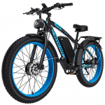 Elektriratas t&auml;iskasvanutele Vitilan H5 24 paksude rehvidega 1000Wx2 mootoriga LCD-ekraan 52V 25AH maastikuratas Shimano 7 k&auml;iguga Sinine