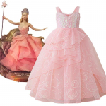 Film Wicked Glinda Elphaba Kost&uuml;&uuml;mid T&uuml;druk Roosa N&otilde;id Glinda T&uuml;ll T&uuml;drukute Kleit Laste S&uuml;nnip&auml;evapidu Halloween Karnevalikleit 100cm