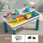 ToylinX Kahepoolne Laste Tegevuslaud Ladustamisega Suur Jooksudega Ehitusklotside Laud 6-in-1 Mitme M&auml;nguga Vee S&ouml;&ouml;mise Laud V&auml;ikelastele white