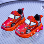 Laste LED-kingad Multikakujuline Auto Helendavad Laste Vabaaja Tossud Libisemisvastased Hingavad Poiste Kingad Moodsad Helendavad Spordikingad Tenis 12-18 Months punane