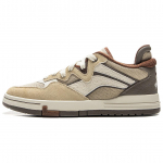 Li Ning Wave PRO Coverage Abrasion Resistant Low top Skateboard Shoes Unisex Plain Khaki Brown Xuan Paper White AECV007-4 39.5
