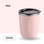 300ml Roostevabast Terasest Kohvikruus Lekkekindel Reis Termos Vaakumkolb Isoleeritud Tass Piima Tee Veepudel Tumbler Joogin&otilde;ud 300ml roosa