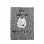 Deutscher Spitz - Dog passport case, document case, gift for the traveller from the Art-Dog brand hall v&auml;rv