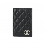 CHANEL CHANEL 25 br&auml;ndilogo metallist teemantpandlaga nahast passihoidja rahakott kaardihoidja naiselik stiil must One Size-Box(Basic Set+Box) must