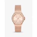 Michael Kors Lennox Pav&eacute; Roosa Kuldse Tooniga V&otilde;rk K&auml;ekell MK7336 roosa kuldne v&auml;rv