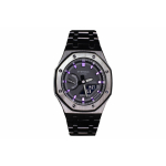 CASIO Meeste vedelkristall, analoog-kaksikn&auml;iduga seeria 44mm must kell GA-2100-1A1(Vaata 3--) Black Steel Purple gray