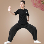 Suvine Tai Chi riietus Harjutamisriided Daami Hiina stiilis V&otilde;itluskunstide riietus &Uuml;likond Esitusriided M must