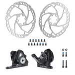 LINGMAI Road Bike Disc Brake Flat-mounted direct Caliper Mechanical Wire Pull Disc Brake Front Rear 160 mm Bicycle Parts Flat-mounted