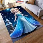 K&uuml;lmutatud Elsa Anna Printsess 3D HD Vaip Laste Magamistuba Elutuba Libisemiskindel P&otilde;randamatt Diivanimatt Dekoratsioon 40x60cm (16x24in) blue