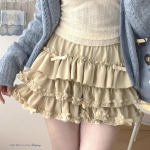 Y2K armsad volangidega miniseelik naistele Kawaii Lolita vibu A-liiniga seelikud Harajuku Jaapani armas k&otilde;rge v&ouml;&ouml;kohaga roosa sinine koogiseelik One Size beež