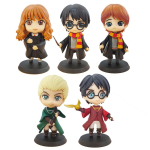 3-10 tk/komplekt Harri Q stiilis Potter Posket Hermione Ron Hedwig Vin&uuml;&uuml;lkuju M&auml;nguasi Koogikaunistus Autovorm PVC Nukk Kingitus M&auml;nguasjad black