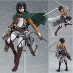 Anime kuju Attack On Titan Mikasa&middot;Ackerman Seisab, hoiab m&otilde;&otilde;ka, Eemaldatav mudelm&auml;nguasi PVC Koguja Lauakaunistused 19CM With box
