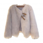 Auutmn Winter Lady Cardigan Coat karvane pl&uuml;&uuml;s pannal ja rihm Decor V kaelus pikad varrukad paksendatud &uuml;hev&auml;rviline kunstkarusnahast kootud kampsun jakk S khaki