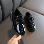 Poiste kingad Nahast Valge Must Laste Pulmakleidikingad Oxford Formaalne Tennised V&auml;ikelapsed Beebi Koolikingad Poistele ja T&uuml;drukutele 21-36 22 Insole 13.5cm must