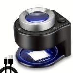 60X m&uuml;ndimagnifier, Laetav 6 LED-iga metallist magnifiier-prillid, USB-ga kahekordse toitega kaasaskantav luup ehete, m&uuml;ntide, postmarkide, tekstiilide kontrolliks must