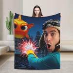 Danny Go Tekk Pehme Moodne Pl&uuml;&uuml;sist Visketekk Lastele V&auml;litingimustesse Flanellist Voodikate Voodikate 100cmx150cm