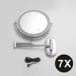 8-tollised LED-meigipeeglid 3x/5x/7x/10x suurendusega, kahepoolne, USB-laetav, vannitoa, 3 v&auml;rvitooni, nutikad kosmeetikapeeglid white