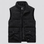 Talvevillane vest meeste puuvillase polsterdatud vestid mantlid meeste varrukateta vest jakid soojad vestid riided M must