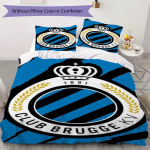 Club Brugge K V Muster Voodipesu komplekt Tekikate Padjap&uuml;&uuml;r Kodu kaunistus S&uuml;nnip&auml;eva kingitus (1 * tekikott + 2 * padjap&uuml;&uuml;ri ilma s&uuml;damikuta) 135x200cm black
