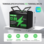 DATOUBOSS EL-i ladu 12V 12,8V LifePo4 aku 100ah 200ah 24V 230AH 300ah K&otilde;rge t&uuml;hjenemiskiirusega liitiumraud Lifepo4 aku matkaauto 12 V 100 Ah