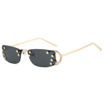 Naelutatud Raamita Metallraamiga P&auml;ikeseprillid Retro Ristk&uuml;likukujulised UV400 P&auml;ikeseprillid Y2K Prillid Moodsad Prillid Igap&auml;evaseks Kasutamiseks ja Peoks Gafas no case white