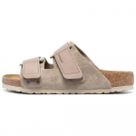 Birkenstock Uji Suede Sandaal Taupe Unisex Tossud Tan 1025690