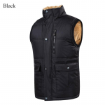 Meeste vabaaja talvine soe t&otilde;mblukk Varrukateta vest jakk Mantel Outwear Tops S must