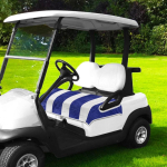 1 tk sinine-valge golfik&auml;ru istmekate 51 X 31 mikrofiiber sobib EZGO, Yamaha, Club Car, Icon, lisaks 2-kohalistele golfik&auml;rudele yellow