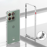 Luksuslik Eemaldatav Metallist Kaitse &Uuml;li&otilde;huke &Uuml;mbris Motorola Edge 70 jaoks Metallraamiga P&otilde;rutuskindel Kate Kaitserauaga MOTO X70 Air jaoks For MOTO Edge 70 gray