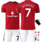 Punased Kuradid Kodus&auml;rk Laste Komplekt Ronaldo 7 Jalgpallivorm 2025 Uus Treeningm&auml;ngu Komplekt Size 26 punane